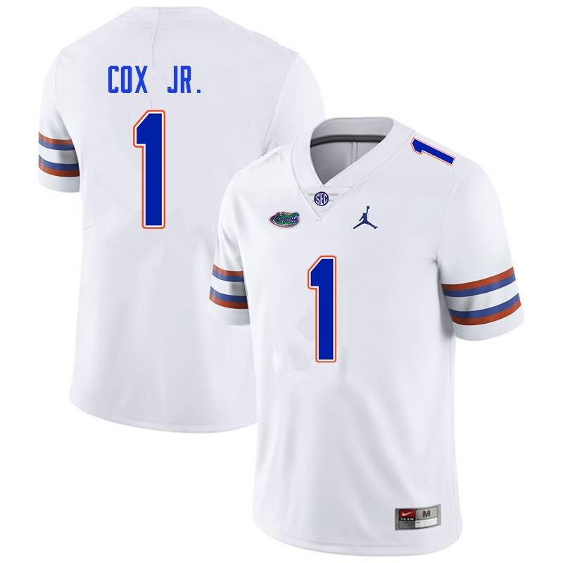 Men's NCAA Florida Gators Brenton Cox Jr. #1 Stitched Authentic Nike White College Football Jersey PEL8465TU